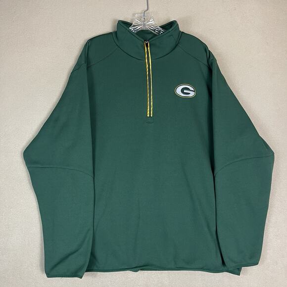 NFK Sweater Mens XXL Green 1/4 Zip Green Bay Packers Embroidered Logo Sweatshirt - Picture 1 of 13